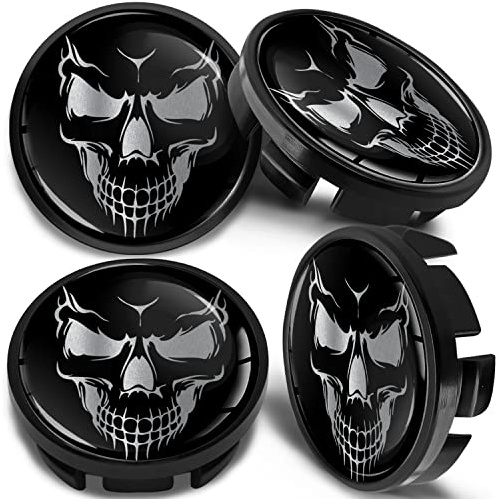 SkinoEu 4 x 65mm Wheel Centre Alloy Hub Center Caps Compatible with VW 3B7 601 171 / 6U7 601 171 Black Hubcaps CV 48