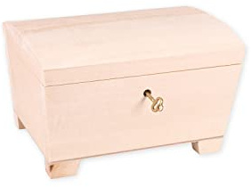 Unfinished Wood Box For Storage, Decoration, Organisation, Lockable Large Natural Wooden Craftsmanship, Rustic Home Decor, Keepsake, Chest 20.5 x 15 x 12 cm.