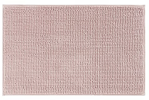 Baroni Home Tappeto da Bagno a Pelo Lungo Antiscivolo, Tappetino Lavabile in Lavatrice in Ciniglia con Fondo Antiscivolo, Assorbente d'Acqua per Vasca, Doccia e Bagno 50x80 cm, Rosa