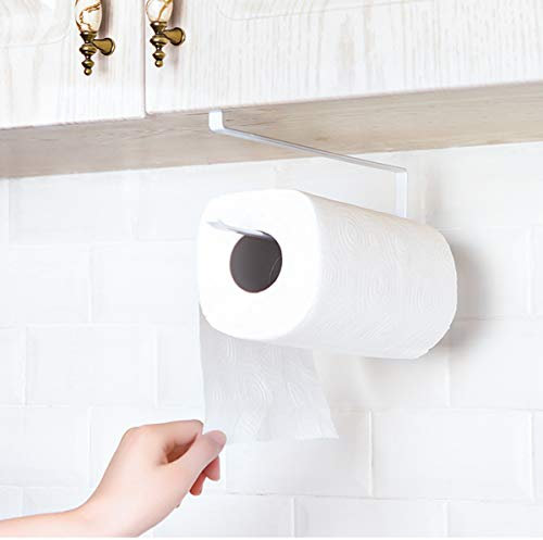 Cozlly 25cm Kitchen Roll Holder, Kitchen Paper Towel Holder Under Cabinet, Paper Roll Holder No Drilling, White