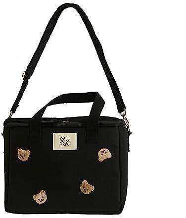 RICHTRUE Kawaii - Lonchera para niñas, con aislamiento, lindas bolsas de almuerzo para mujeres, lonchera aislada para niños (negro 2)
