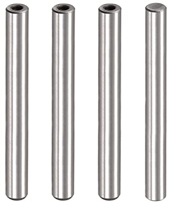 uxcell M6 Internal Thread Dowel Pin 4pcs 12x110mm Chamfering Flat Carbon Steel Cylindrical Pin Bed Bookshelf Metal Devices Industrial Pins