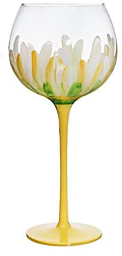 Glass Cup Tulip Wine Glass Hand-painted Beer Mug Milk Lemon Juice Wedding Birthday Drinkware Gifts (D 440ml)