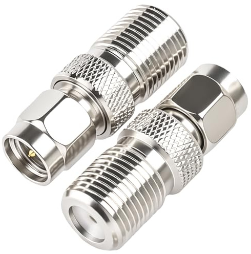 Fohevers 2 Pcs SMA Male to F Type Female Coaxial Connector Satellite Adapter for Satellite TV LNB, Ham Radio, Cell Phone Booster, CCTV, WiFi Antenna