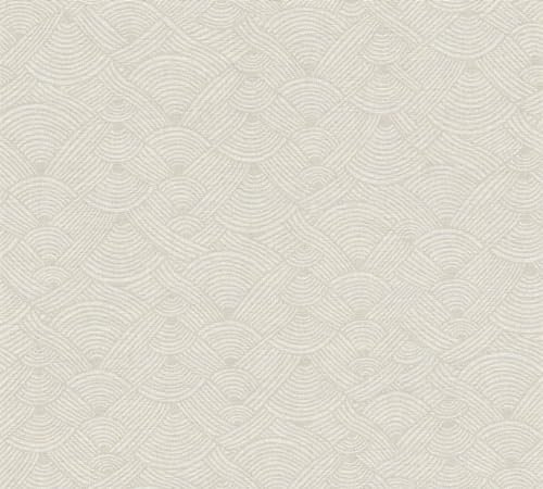 Profhome Papier peint graphique 387425-GU papier peint intissé (TNT) beige blanc taupe 0,53 m x 10,05 m / 5,33 m2