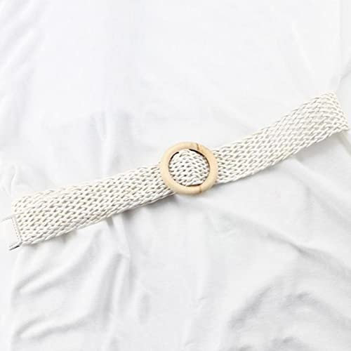 COOKOE Strohgürtel Frauen Geflochtene Taille Übergröße Damen Gürtel für Frauen Schnalle Boho Breite Kummerbunds Zopf Gürtel