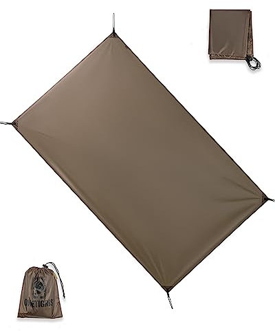 OneTigris Telone per tenda da campeggio, multiuso, impermeabile, 2000 mm, con borsa per il trasporto, per campeggio, escursioni e picnic, 200 x 120 cm