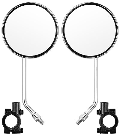 Bike Handlebar Rearview Mirror, Universal Adjustable Rotatable Vintage Safe Clear Mirror for Mountain Road Bike Bicycle ebike Motorcycle Scooter with 8mm Bolt (1 Pair Convex)