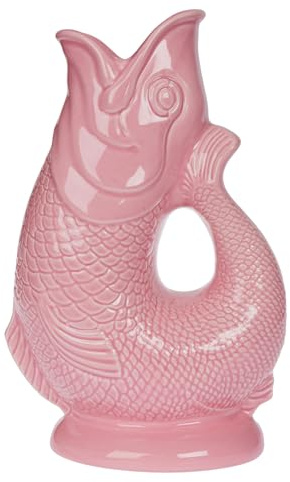 Iconique Rose Carafe Poisson Grand | 28 cm 1,4 L Glug Jug | Design emblématique Vase Poisson | Disponible Dans Une Large Gamme De Couleurs Et En Deux Formats 1,4 L et 750 ml