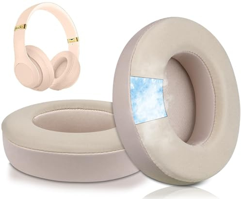 SoloWIT Replacement Ear Pads Cushions for Beats Studio 2 & Studio 3 Wired & Wireless Headphones, Earpads with High-Density Noise Isolation Foam - Studio CG Satin Gold