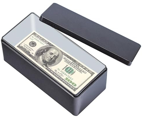 KeaJuidy Geldkassette Eisen 18,5x8,5x7 cm Aufbewahrungsbox mit Deckel Cash Box Bargeldorganisator Geldhalter Geldaufbewahrungsbox für Geld Münze Schwarz