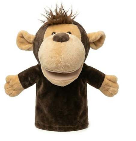LOMTRATS Tierhandpuppen für Kinder, Kleinkind enthält Wolf, Tiger, Löwe, AFFE und bewegliche offene Münder, perfekt zum Geschichtenerzählen, Unterrichten, im Vorschulalter und als Geburtstagsgeschenk