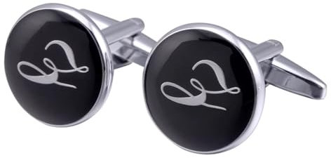 AMDXD Manschettenknöpfe Herren mit Gravur, Buchstaben Z Cufflinks for Men Gold, Silber Schwarz Manschettenknöpfe für Unternehmen