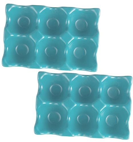 UKCOCO Plateau à 6 Grilles pour Réfrigérateur Support en Céramique Récipient de Rangement Fond Antidérapant Plateau Moderne pour Le Rangement de