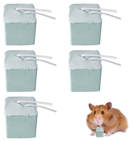 QEQSHQO 5 stück Zahnschleifstein für Hamster, Vulkanstein, Molarstein, kleine Haustiere, Kaninchen, Chinchillas, Meerschweinchen