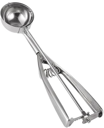 ZYHUI Ice Cream Scoop 304 Stainless Steel Cookie Scoops for Baking Melon Baller with Easy Trigger 3 Sizes (Silver, M)