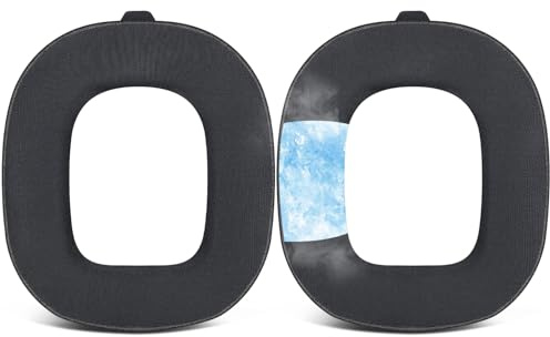 SOULWIT Kylgel Ersättnings öronkuddar för Astro A50X/A50 Gen4/A50 Gen5 (Passar ej A50 Gen 3) Hörlurar, Earpads Hörlursdynor med Is-Silke Tyg - Svart