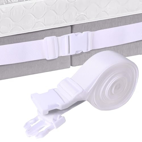 HO-SFSM Mattress Connector, 10 Metres Long Double Bed Bridge, Polyester & Plastic, Creates Larger Sleeping Surface, Pressure Relief, White