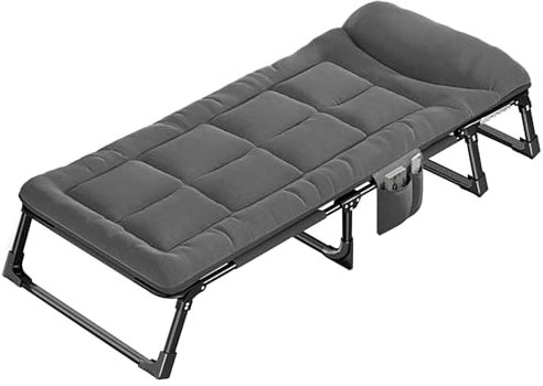 ZXDRYBHD Gästebett, Campingbett, Tragbares Klappbett, Zusammenklappbares Schlafbett mit Matratze, 4 Verstellbare Positionen(X-Large)