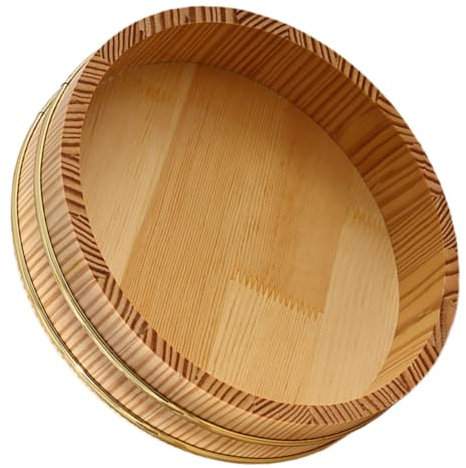 WEKADRIN Hölzerner Sushi-reis-mixtopf Traditioneller Reis-eimer Aus Holz Japanischer Hangiri-sushi-oke Für Restaurantzubereitung Schüssel