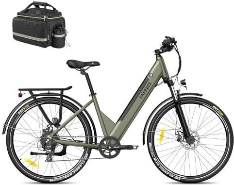 Fafrees Electric Bike for Adults WITH APP, 36V 14.5Ah/522Wh Removable Battery 100KM Pedal Assist Ebike, 27.5 Electric Bikes, 250W Electric Bicycle for City, 7 Speed Gears, F28 PRO EAPC (Green)