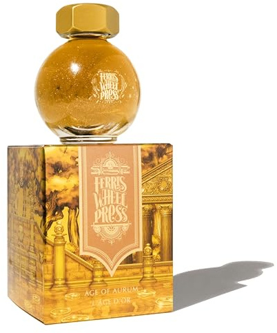 Ferris Wheel Press Ink, FerriTales Collection, Age of Aurum, Champagne with Gold Shimmer, 20ml Fountain Pen Ink Bottle