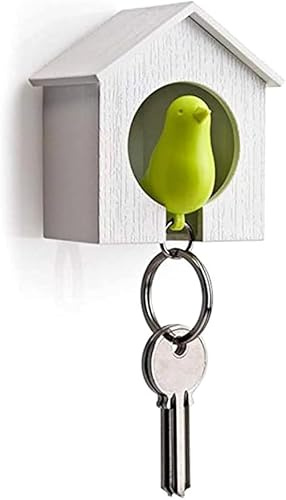 Yjemle Vogelhaus-Schlüsselhalter, Anti-Verlust-Schlüsselhalter, Mini-Nest-Schlüsselanhänger, Wandhakenhalter, Pfeife, Schlüsselringhalter