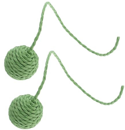 Milisten 2pcs Cat Toys Scratching Post Replacement Ball Interactive Cat Balls Sisal for Kitten