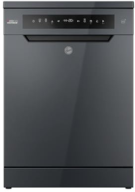 Hoover H-DISH 500 HF 4B7F0A-80 Free Standing Full Size Dishwasher, 14 Place Settings, Graphite, B Rated