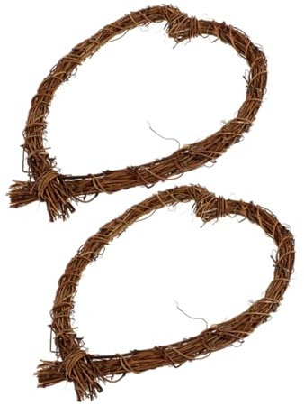 MUCKLILY Guirnalda de Ratán en Forma de Corazón, 2 Piezas, Diseño Espiral, Soporte para Plantas de Aire, Adecuado para Arreglos y Decoración Rústica