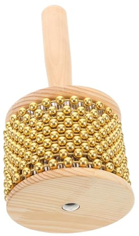 ibasenice Holz Cabasa Handpercussion Afrikanische Musikinstrumente Tragbar Shaker-musikinstrument Hand-cabasa Instrument Kleine Schlaginstrumente Metall-cabasa Cabasa Afrikanisches Instrumen