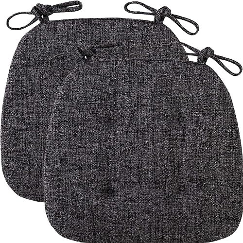 Set of 2 Kitchen Chair Cushions 43x41x35cm Soft Washable Seat Pads with Ties Comfortable Upholstered Dining Chair Cushions for Home Décor