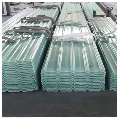 Clear FRP Roofing Panels UV Resistant Corrugated Sheets for Garage Greenhouse Canopy & Balcony - 4pcs Size 0.9x0.8m (35x31in) Cladding Material