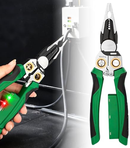 2025 New 8 in 1 Wire Stripper with Voltage Tester, Multi-function Electric Wire Stripping Tool for Cutting and Pulling Pliers, Electrical Pliers for Wire Cutting Stripping Crimping Repair Tool (1pc)