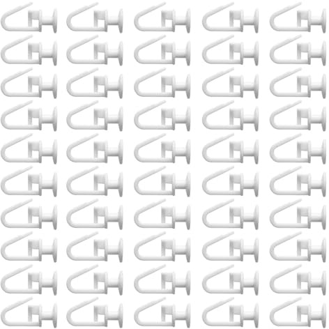 Curtain Accessories 50Pieces PVC Track Gliders Lockable Hook Window Drapery Rails Track Sliders Folding Hook PVC Accessories