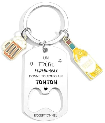 FGHJK Porte clef Humour Personnalisé Annonce Pas Besoin De Cheveux Pour Être Un Super Tonton - Cadeau Drôle Futur Tonton Anniversaire Cadeau Porte cles Tonton