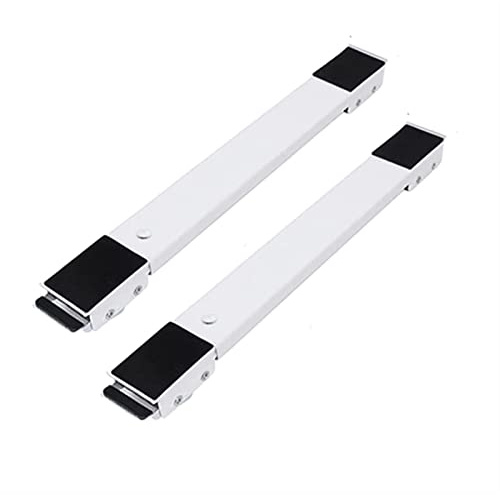 YCNLYSSR Adjustable Washing Machine Stand with Movable Refrigerator Base Universal Bracket with Wheels for Dryer Holds up to 1400 Kg (White 2pcs)