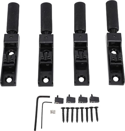 RiToEasysports Guitar Bridge, 4 String Headless Bass Bridge und Sperrspalttyp für Bass (BLACK)