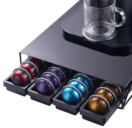 Coffee Pod Holder with Nespresso Vertuo Capsules,Compatible with 28 Big or 40 Small Vertuoline Pods