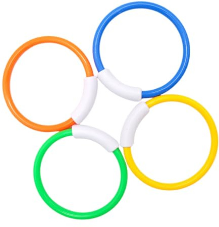 Warmhm 4 pièces Anneaux de Plongée Colorés Garçon Fille pour Piscine été Natation Apprentissage sous-Marin pour Ans