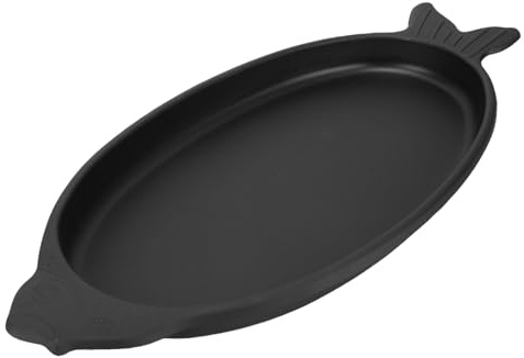 Haofy Poêle à Griller en Forme de Poisson en Fonte Antiadhésive pour une Cuisson Uniforme avec de Larges Poignées Anti-brûlure pour Cuisinière à Gaz, Cuisinière à Induction, d'extérieur, Réunions