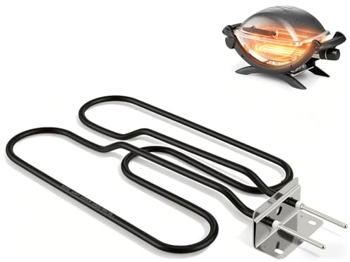VeftBltrem Tube chauffant pour barbecue 66631 - 2200 W 230 V - Pièce de rechange compatible avec barbecue électrique Weber Q140, Q1400 et 65620, 80342, 80343 (acier inoxydable)