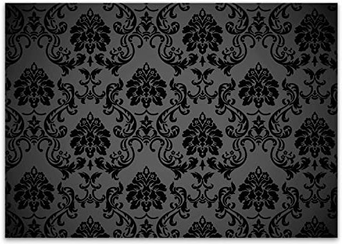 100er Set Tischunterlagen Black Ornament I DIN A3 eckig I Platzset aus Papier in schwarz I edel stilvoll modern I 90g/qm Offset-Papier I Einweg Tischsets I dv008