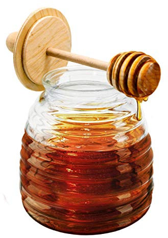 NERTHUS FIH 348 barattolo di miele con tubo, trasparente