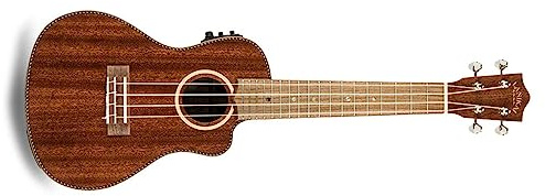 Lanikai MAS-CEC Elektro-Cutaway Konzert-Ukulele aus massivem Mahagoni, mit Gig-Tasche