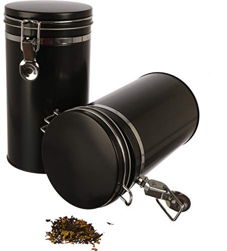 Dosenritter | 2x boîte de conservation/à café avec joint silicone et fermeture mécanique, hermétique, métal, pour 500g de café | 20 x 10.4cm (H,ø) |également idéale pour suppléments ou farine