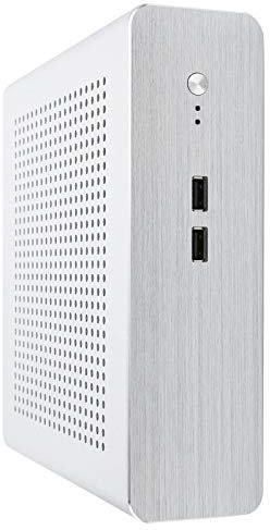 Computergehäuse aus Aluminium, Gaming-PC-Gehäuse, Small Desktop-Computergehäuse für ITX, für Wohnzimmercomputer, Hotelcomputer, Digital Signage(Silber)