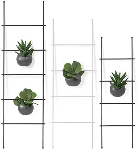 LAMO Manufactur Toallero Escalera Decorativa Perchero Revistero Loft, Acero en Bruto, 150x40 cm (Alto x Ancho), LLS-150-40-0000