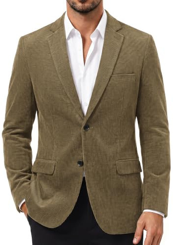 PJ PAUL JONES Blazer en velours côtelé pour homme, coupe ajustée à deux boutons, veste de sport décontractée