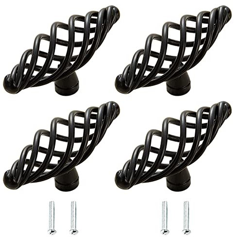 Lxoraziy 4 Stücke Vintage Schubladengriffe, Vogelkäfig-Türgriffe Aus Metall, Möbelgriff, Möbelknöpfe Mit Schraube, Für Schublade, Tür Schränke, Bad Schränke, Hause, Küche, Hotel